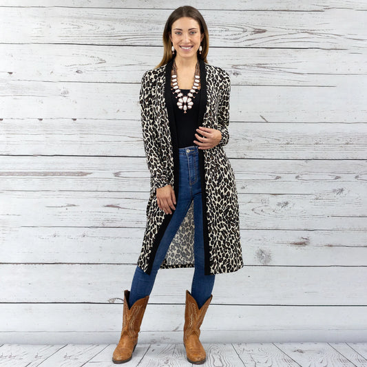 Leopard Cardigan with Pockets