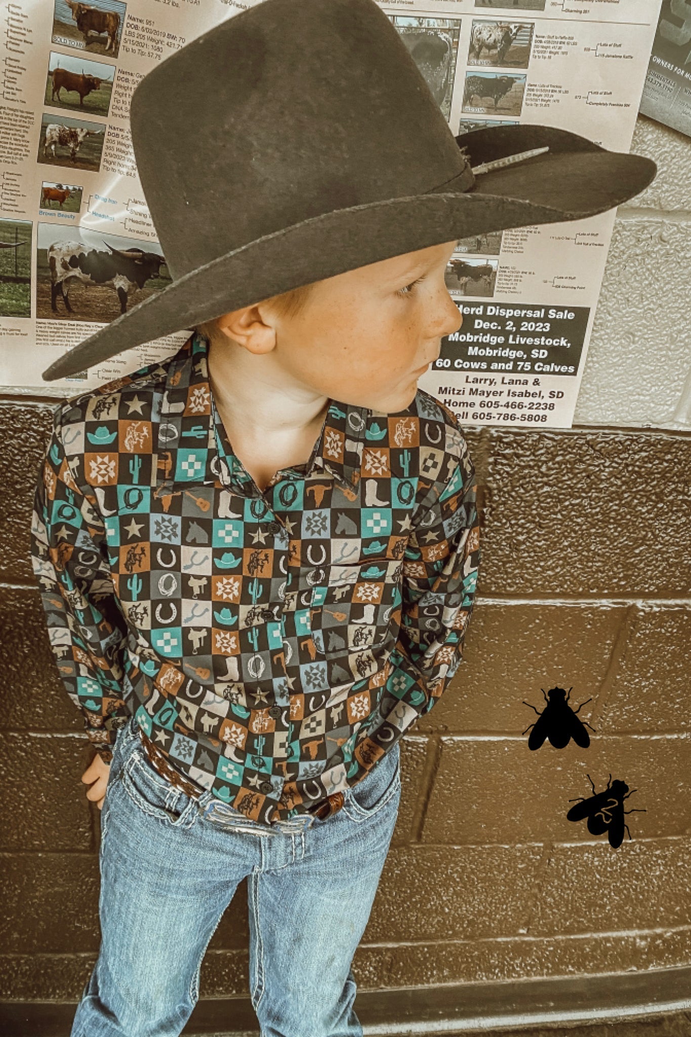 CHECK YER COWBOY L/S [KIDS]