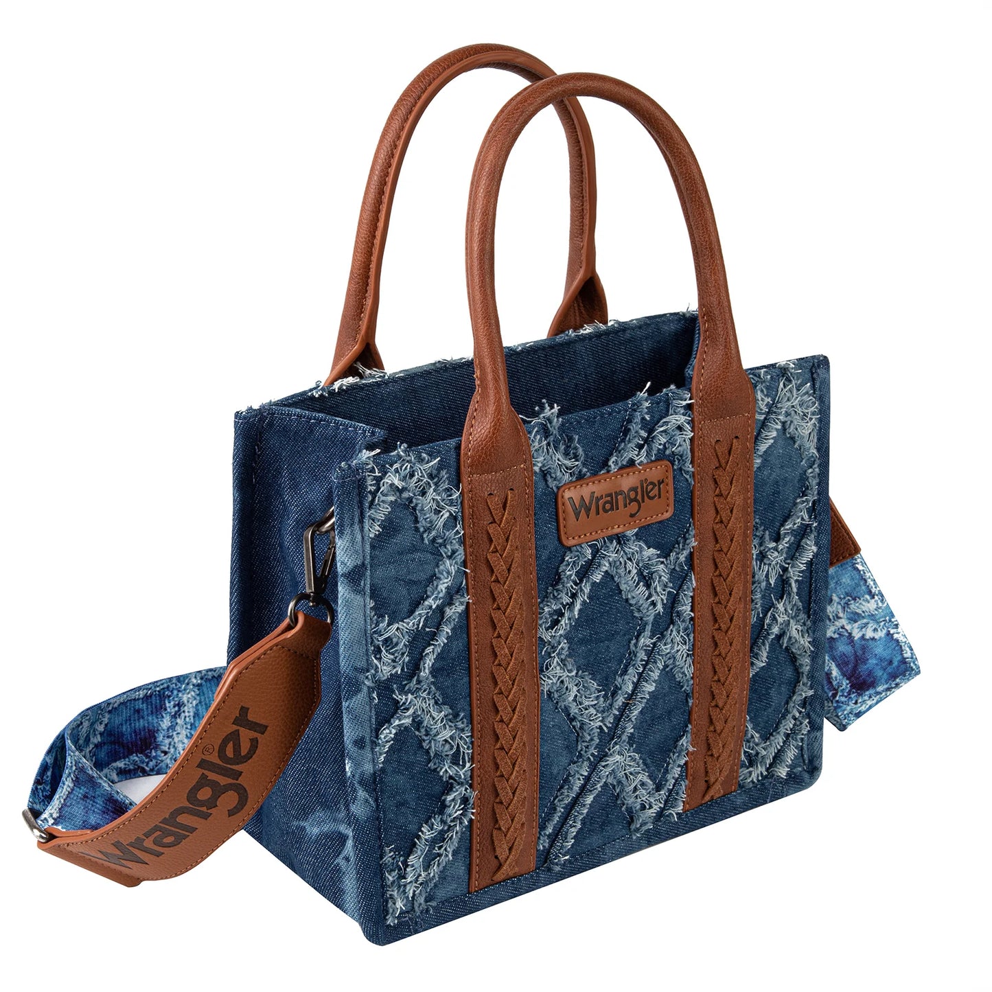 Wrangler Southwestern Print SMALL Canvas Tote/Crossbody - Denim