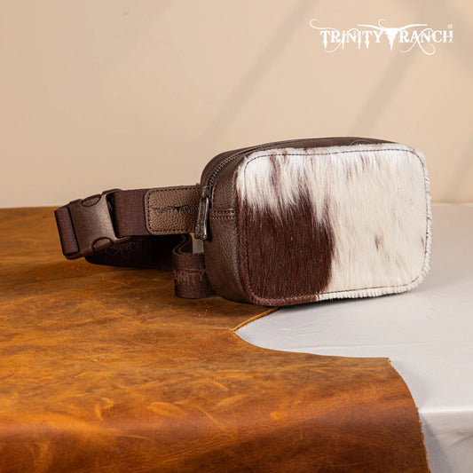 Trinity Ranch Genuine Hair-On Cowhide Belt Bag