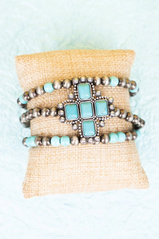 TURQUOISE SANTO DOMINGO STRETCH BRACELET